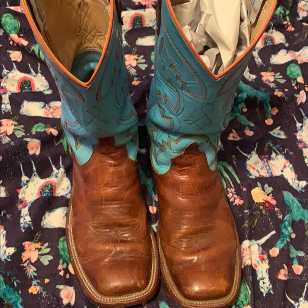 Anderson bean leather inlay square toe boots !